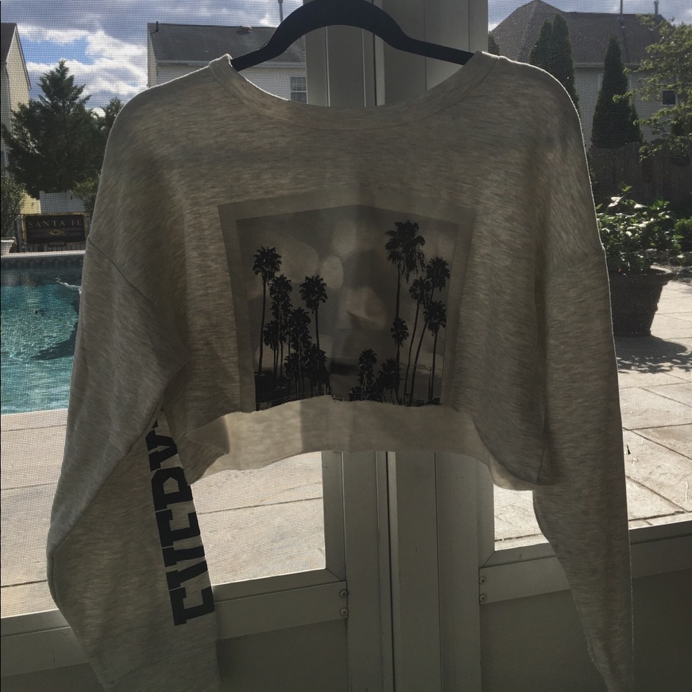 Grey cropped hoodie